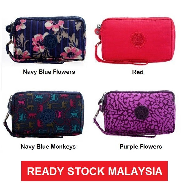 SALES! [LOCAL READY STOCK] KIPLING Wristlet Waterproof Nylon Purse Wallet