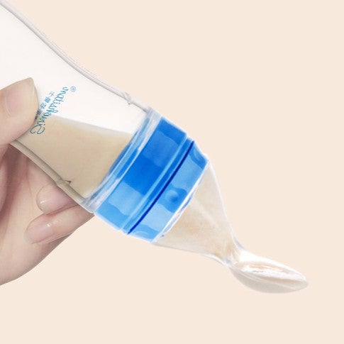 Baby Rice paste feeding milk bottle spoon Squeeze Complementary Dual-use feeder