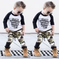 Toddler Kids Baby Boy Camo Outfits Clothes T-shirt Tops+Pants Trousers 2PCS Set