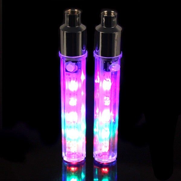 2PCS Bicycle Wheel Tire Valve Cap LED Lights Lamp 32 change