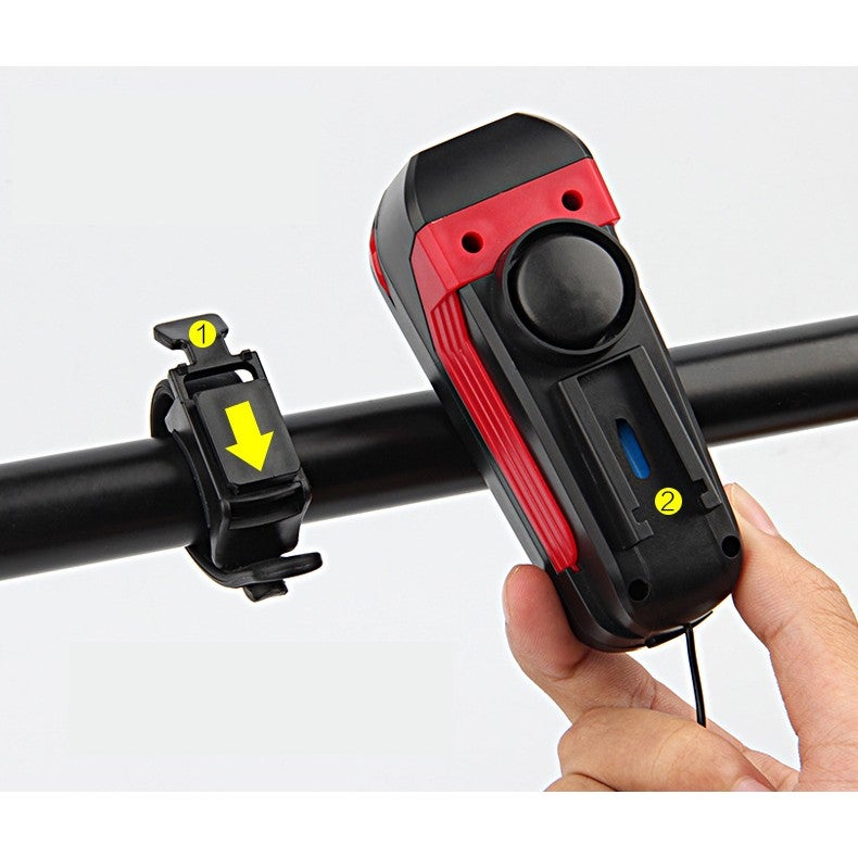 Bicycle headlight horn 350 2000 mah loud waterproof USB charging 6 colors