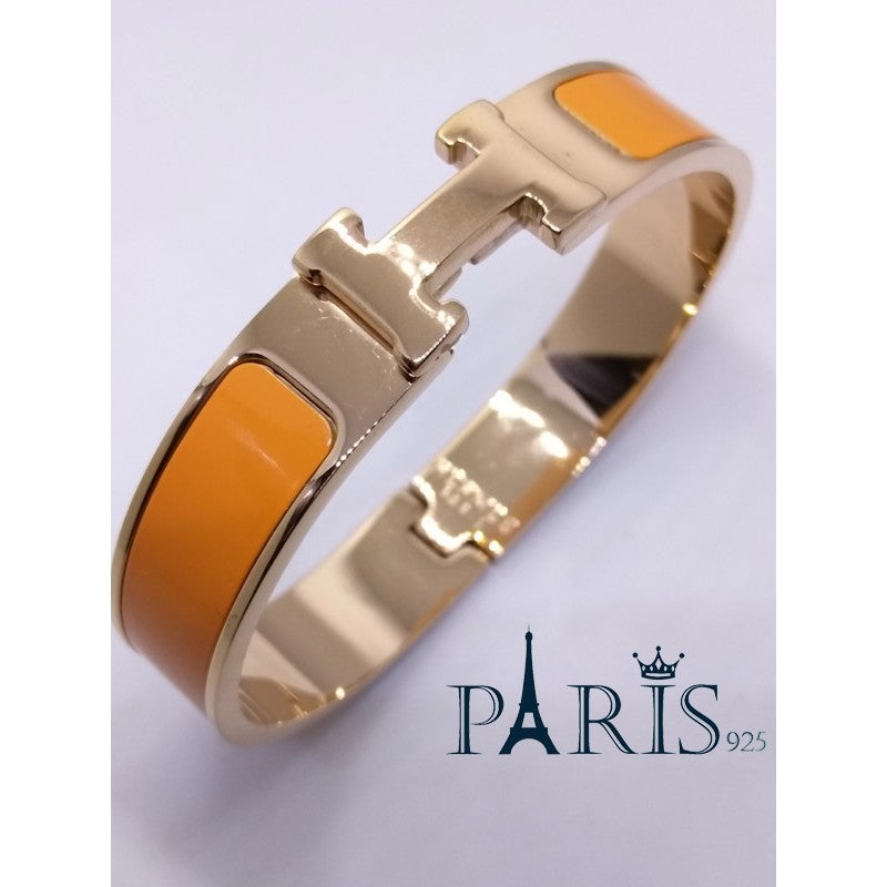 Paris 925 Titanium 18K Rose Gold Cuff Bangle Bracelet Birthday Gift Jewelry