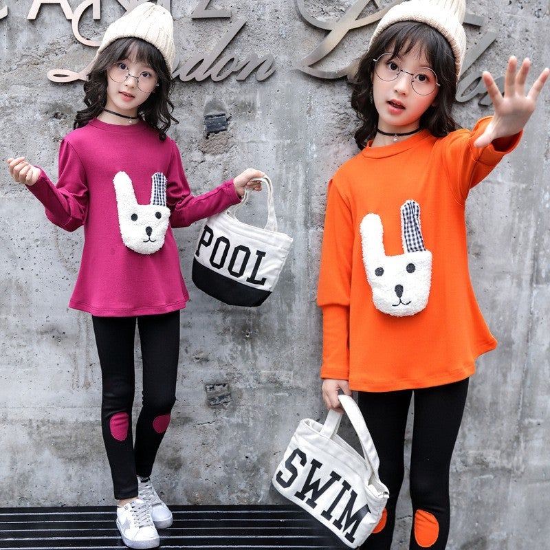 3-14yrs Girls Clothing Tops pants 2pcs Set long-sleeve sweater casual sportswear
