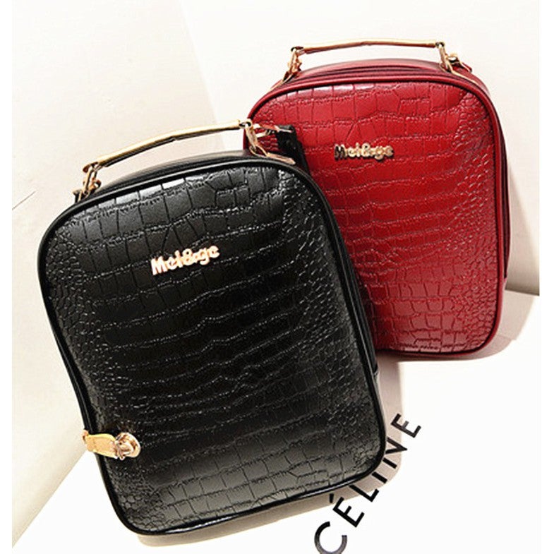 women's shoulder bag crocodile pattern inserted plug backpack college handbags