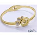 Paris 925 Titanium 18K Gold Cuff Bangle Bracelet Birthday Gift Jewelry