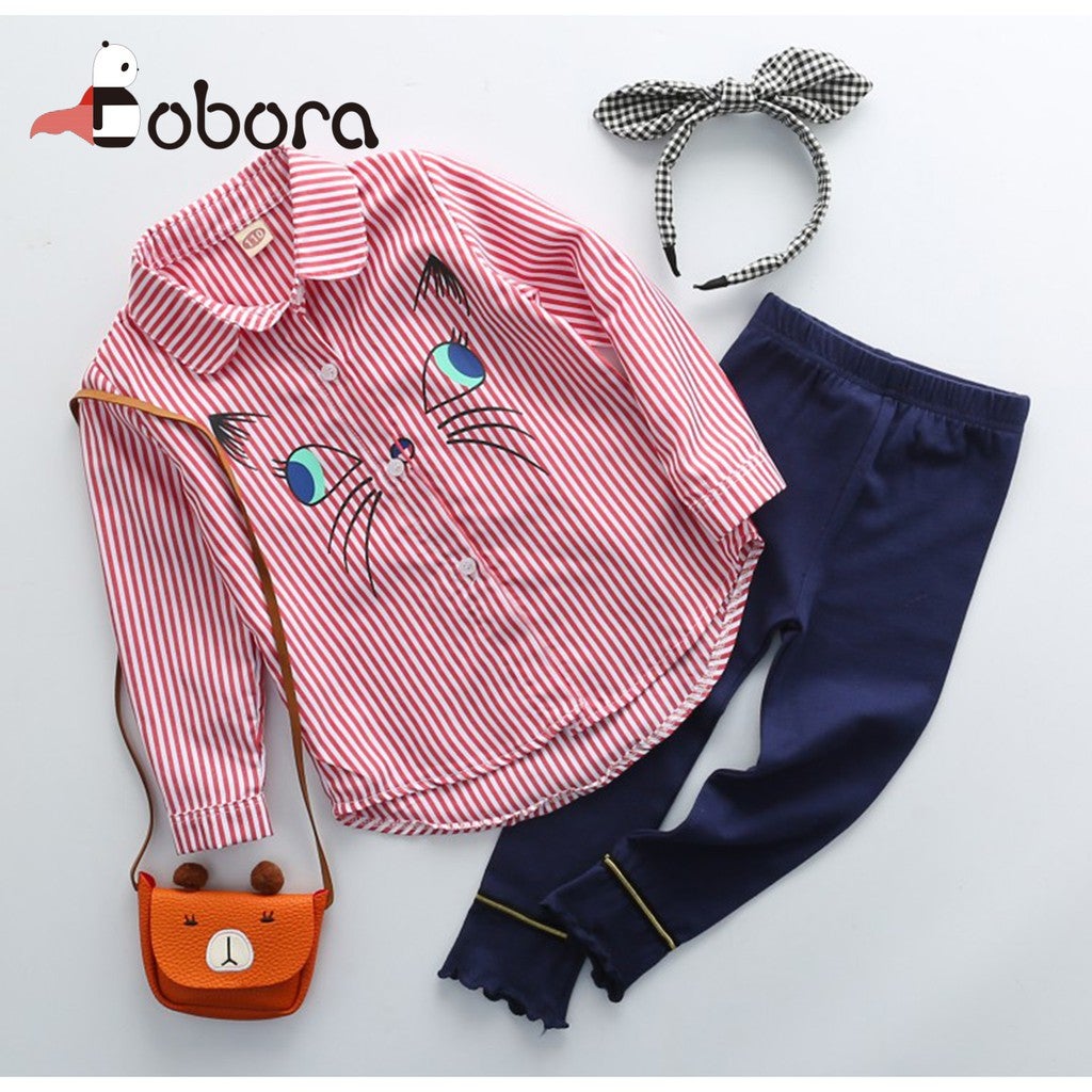 BOBORA Children Long Sleeve Shirts Fashion Girls Clothing Kids Top Clothes?1pc blouse?