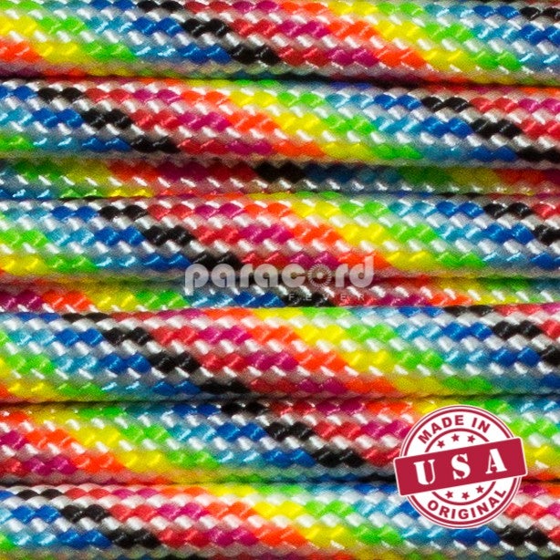 4mm Type III 550 Tali Paracord 7 Core Rope String - Light Stripes