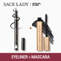 SACE LADY Waterproof Liquid Eyeliner +Volume Black Mascara [Long-lasting,Water-proof,Long curling]