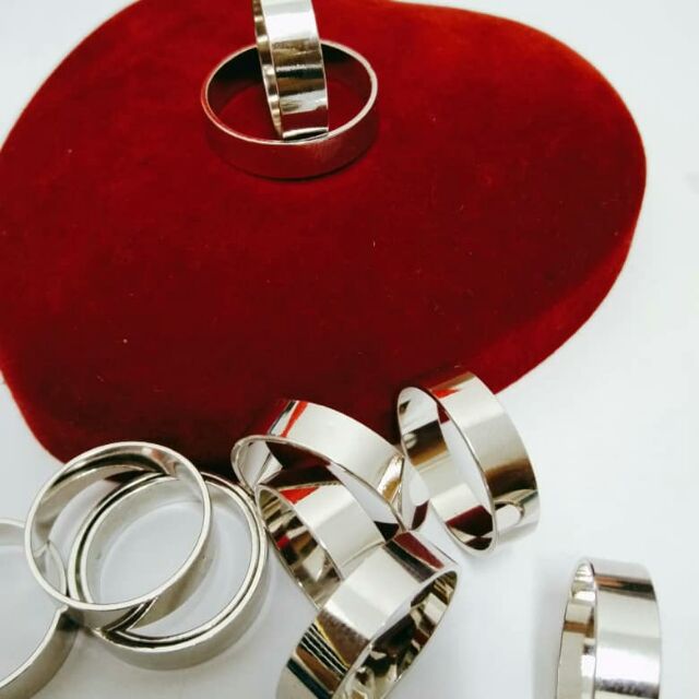 Pure White Gold Plated Plain Ring