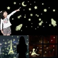 Stars Eiffel Tower Glow in The Dark Wall Stickers Fluorescent Luminous Decals