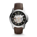 Fossil Watch Original Grant Automatic Dark Brown Leather Watch 45mm ME3100