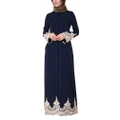 Baju Ray Muslim Women Embrodered Lace Dress Abaya Islamic Chiffon Maxi Dress