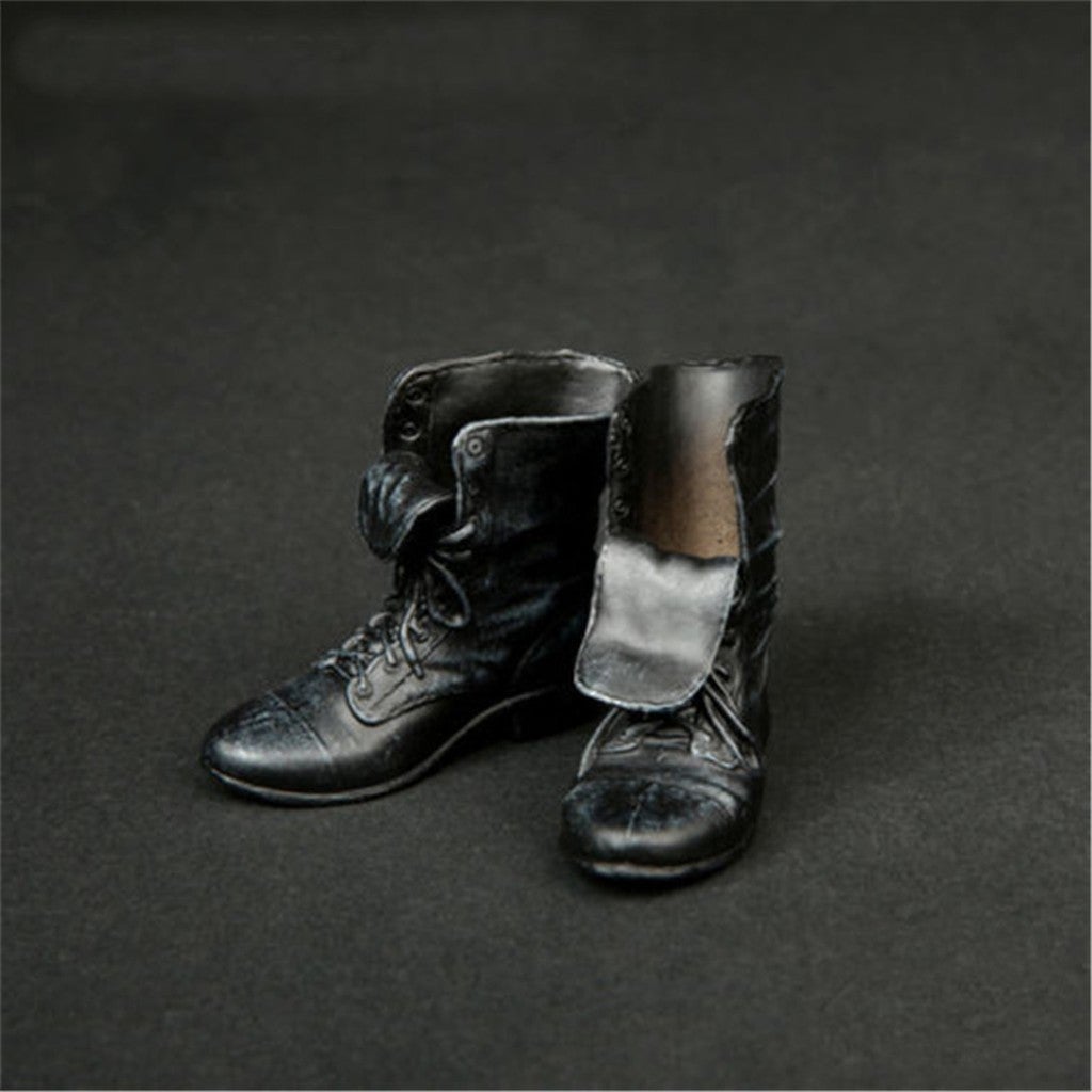1/6 Solid Shoes Boots Model For 12" Action Figure AS TOYS AS022 Black