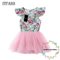 Fashion Cute Casual Kids Baby Girl Princess Lace Print Tulle Dress