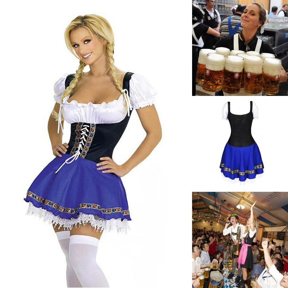 Women's Blue sexy Dirndl Dress Oktoberfest Costumes German
