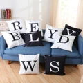 Bright LED Glowing Light Up A-Z Pillow Case Sofa Cushion Cover