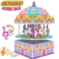 3D Carousel Puzzle Whirligig Jigsaw Music Box DIY Building Model