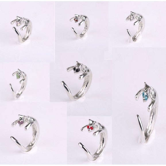 homies Bursts of sparkling Czech wear cute sprouts open cat ring