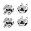 4pcs Stainless Steel Cable Clip Saddle Clamp for 5/32 inch 4mm Wire Ropes