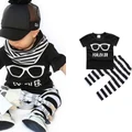 VALUE baby clothing Letters Print New born Baby 2 pieces Set Cartoon Suit INS