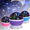 USB LED Rotating Star Light Color changing Projector Lamp Kids Starry Nightlight