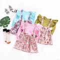 ?? READY STOCK Summer Girls Baby Strap Cotton Floral Suspender Dress Skirt
