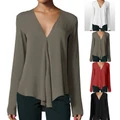 BC?Spring Women�s Casual Loose Long Sleeve V-neck Chiffon T-shit Blouse Tops