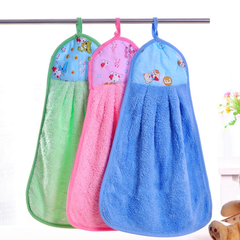 Multicolor Coral Velvet Towel Absorbent Kitchen Towel Dry Hand Towels hangingranchotion