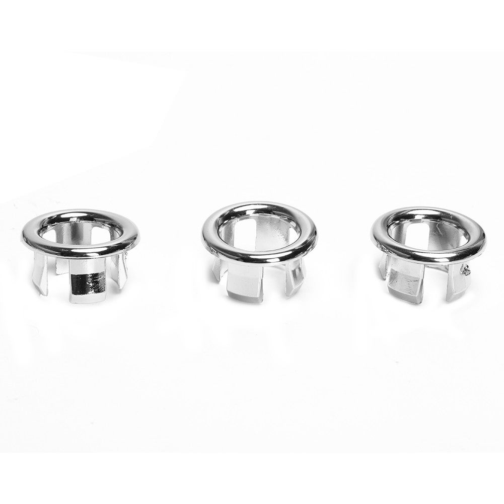 3x Bathroom Kitchen Sink Hole Round Overflow Cover Ceramic