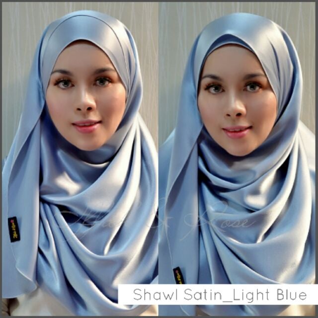Shawl Satin high quality Light Blue