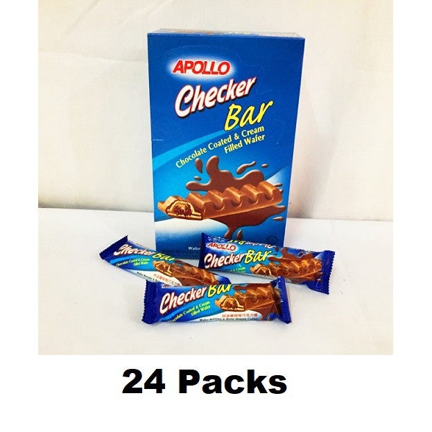 24 Packs 1711 Apollo Checker Bar Cream Filled Wafer 25g 1711 (LOCAL RREADY STOCKS)