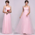 Women A-Line/Princess Sweetheart Floor-Length Tulle Bridesmaid Dress With Sequins Bow