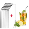 8 Long Stainless Steel Drinking Straws Fits 20 Oz & 30 Oz Cups Brushed Included