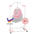 Safety Spring Cot Stand (Epoxy) -White + Cradle Net + Mosquito Net