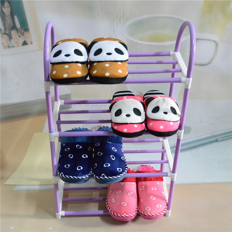Plastic tube four-layer shoe rack creative portfolio Lite shoe rack