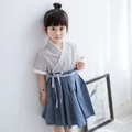 Chinese Hanfu style girls baby retro collar waistband dress