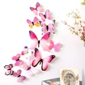 12Pcs/lot 3D Butterfly Kid Room Home Decor Wedding Decoration PVC Wall Stickers