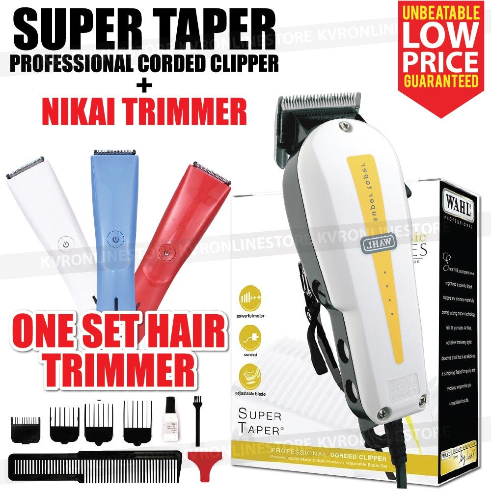 WAHL Hair Shave Trimmer Clipper Rechargeable & Corded Care One Set/Pencukur Rambut WAHL