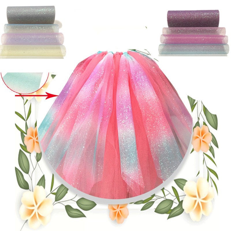 Colorful Rainbow Glitter Tulle Roll Wedding Decoration DIY Crafts Birthday Party