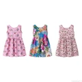 Summer Baby Kids Girl Dress Sleeveless Flower Printing Cotton Dress 1-7Y