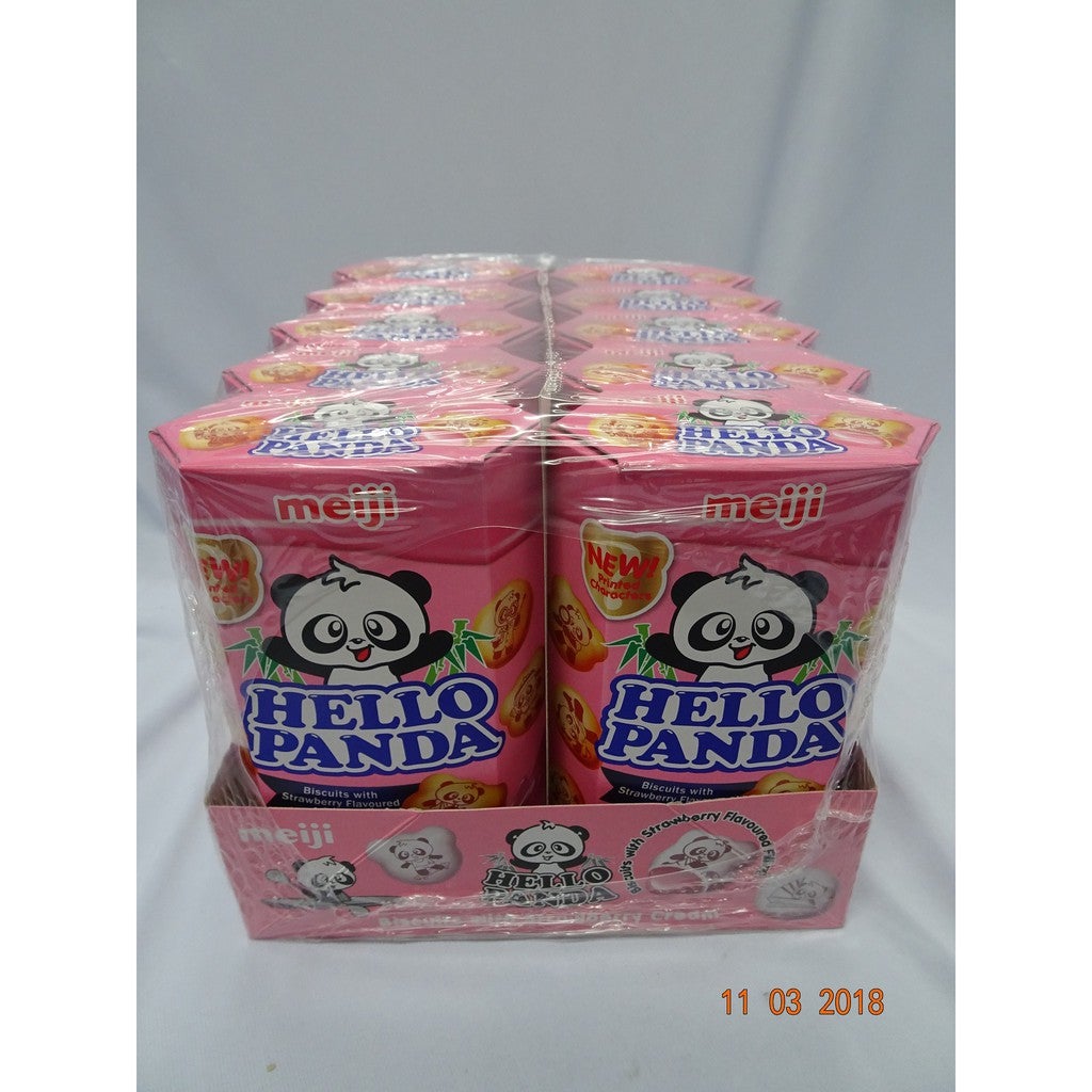 10 Boxes Meiji Hello Panda Strawberry Biscuit (LOCAL READY STOCKS)
