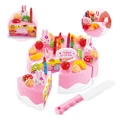 Birthday Cake Toys Cutting Kids Model Pretend Role Play Plastic Food Creative