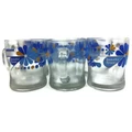 Beautiful Flower Glassware Cups 6 pcs