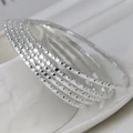 5pcs 925 Sterling Silver bangle bracelet womens fashion Clothes Accessories gift