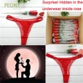 Novelty Sexy Panties Red Rose Flower Lace Underwear Lingerie G-string Thongs