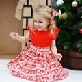 Children Clothes Lace Stitching One Piece Dress with Flying Sleeves for Girls