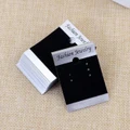 100pcs Earrings Card 3.7*5cm Silver Black Pvc Flannel