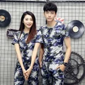 Summer couple suit short sleeved camouflage suit 2018 men and women