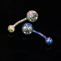 Body Jewelry Crystal Rhinestone Dangle Button Belly Navel Ring