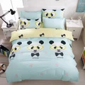Blend cotton kids/adult cartoon Yellow and blue bed set panda duvet cover/b